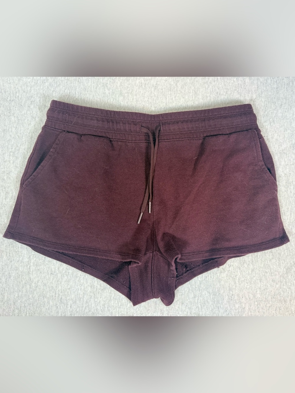 Yogalicious Drawstring Lounge Shorts Maroon- Size Medium